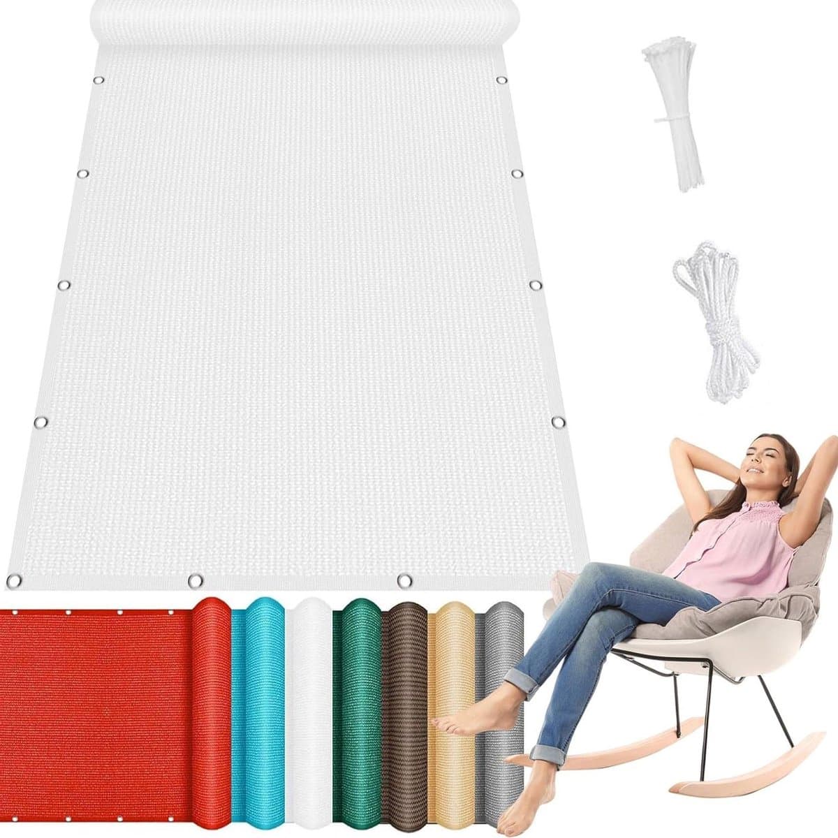 Zonnescherm Luifel - Schaduwdoek - Buitenruimte - UV-Bescherming - 95 x 290 cm - Wit