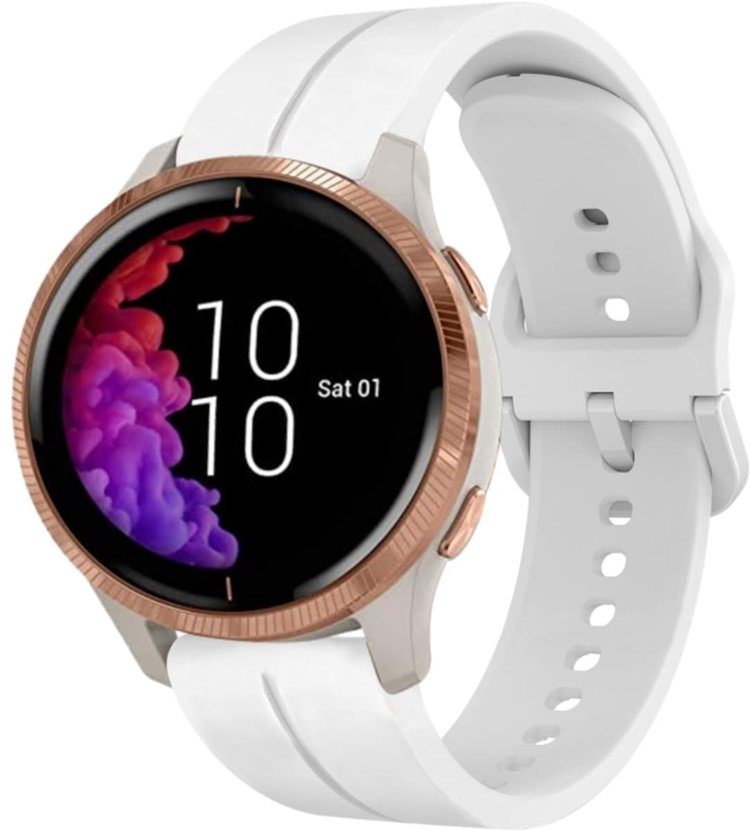 Voor Garmin Venu 20 mm lus siliconen horlogeband (wit)