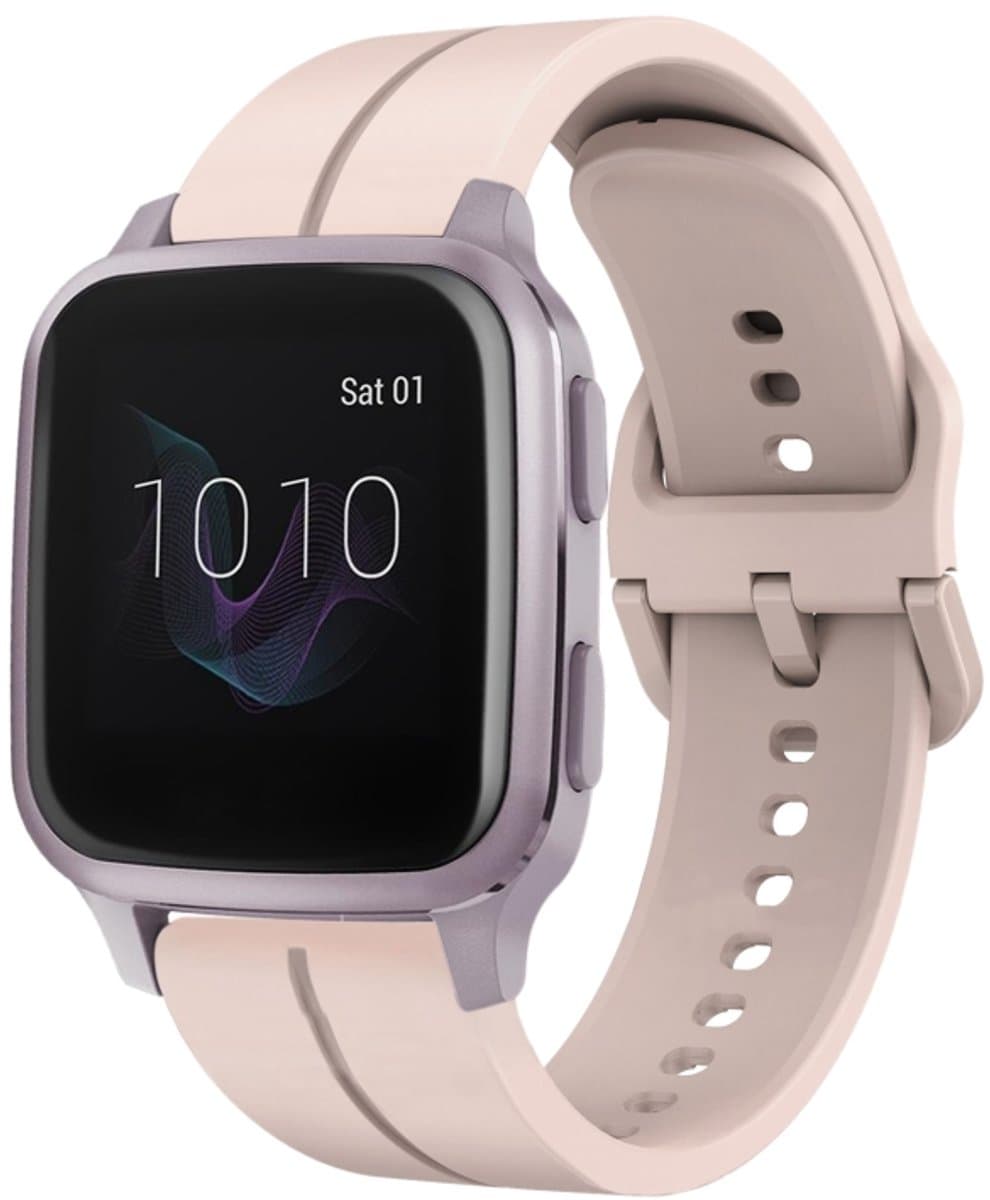 Voor Garmin Venu SQ 20 mm lus siliconen horlogeband (roze)
