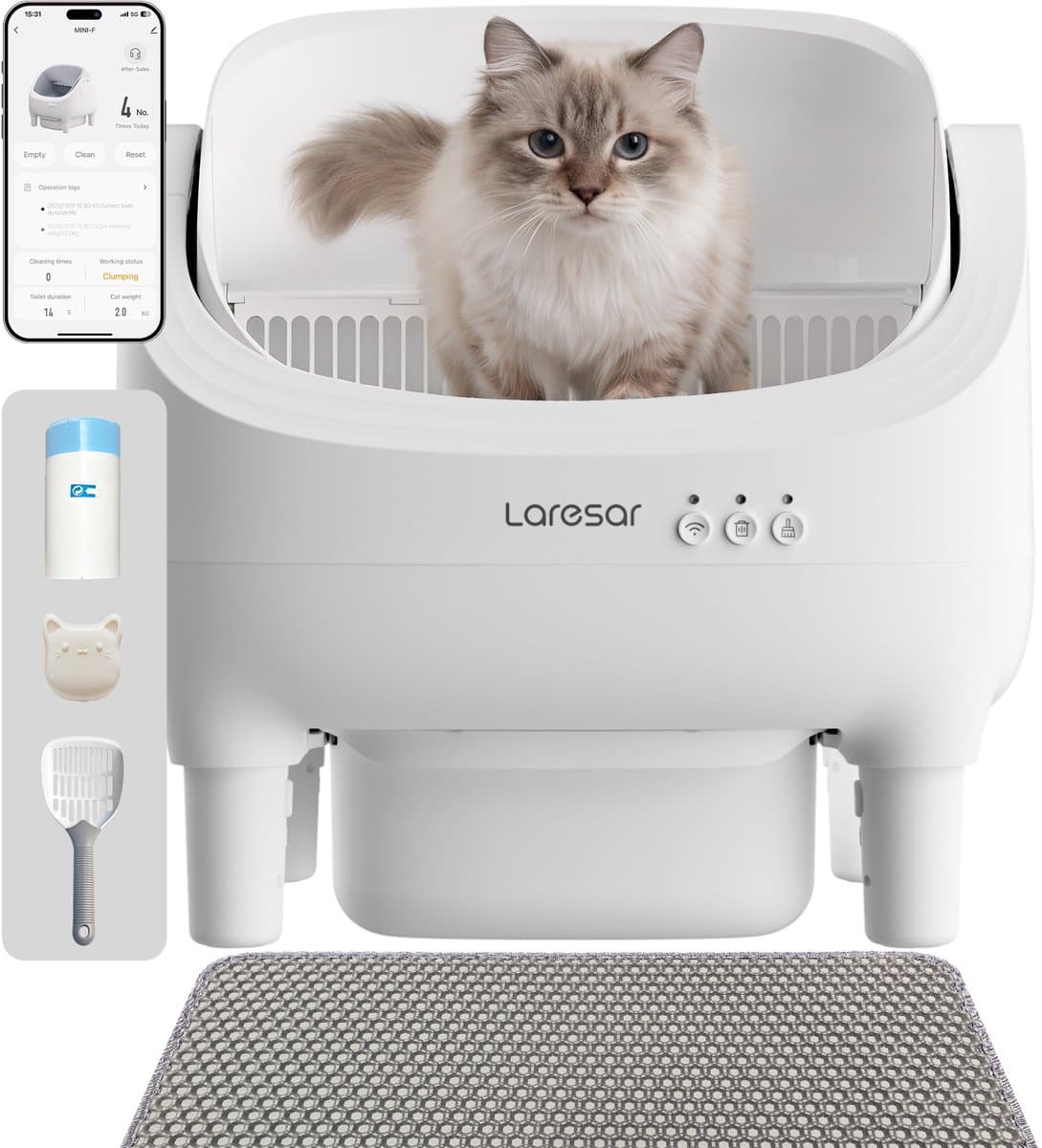 Laresar - Elektrische zelfreinigende kattenbak - Bediening via app - Aromatherapie - Infraroodsensorbeveiliging - Veiligheid voor uw kat - Grote capaciteit