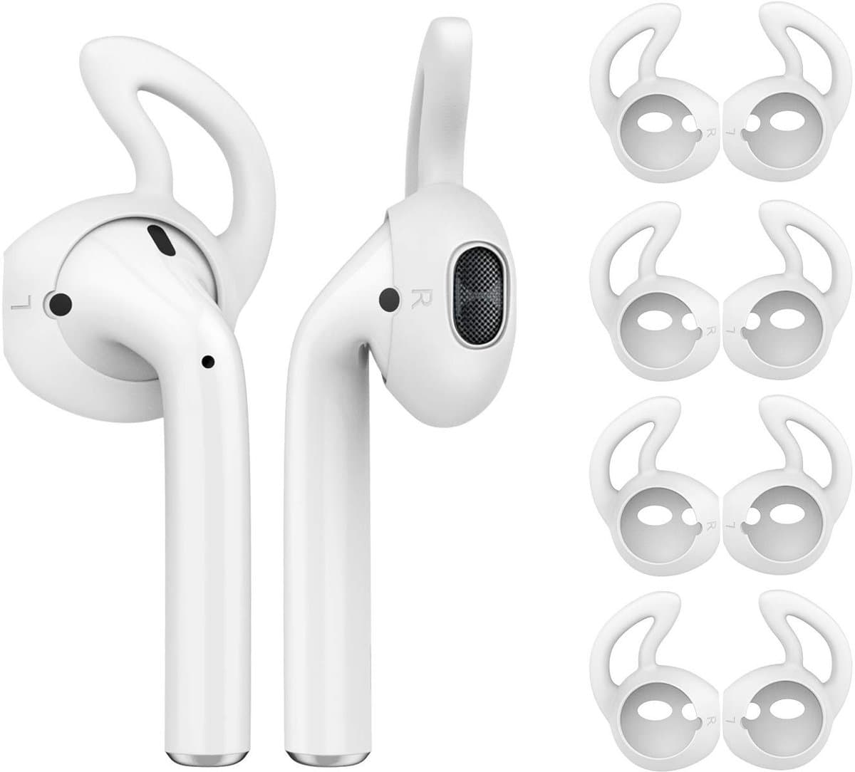 Dailygoods - Siliconen Oordopjes voor Apple AirPods - Zachte en Anti-Slip Tips - Perfect voor Sport en Activiteiten - 4 Paar - Beschermende Oorkappen...