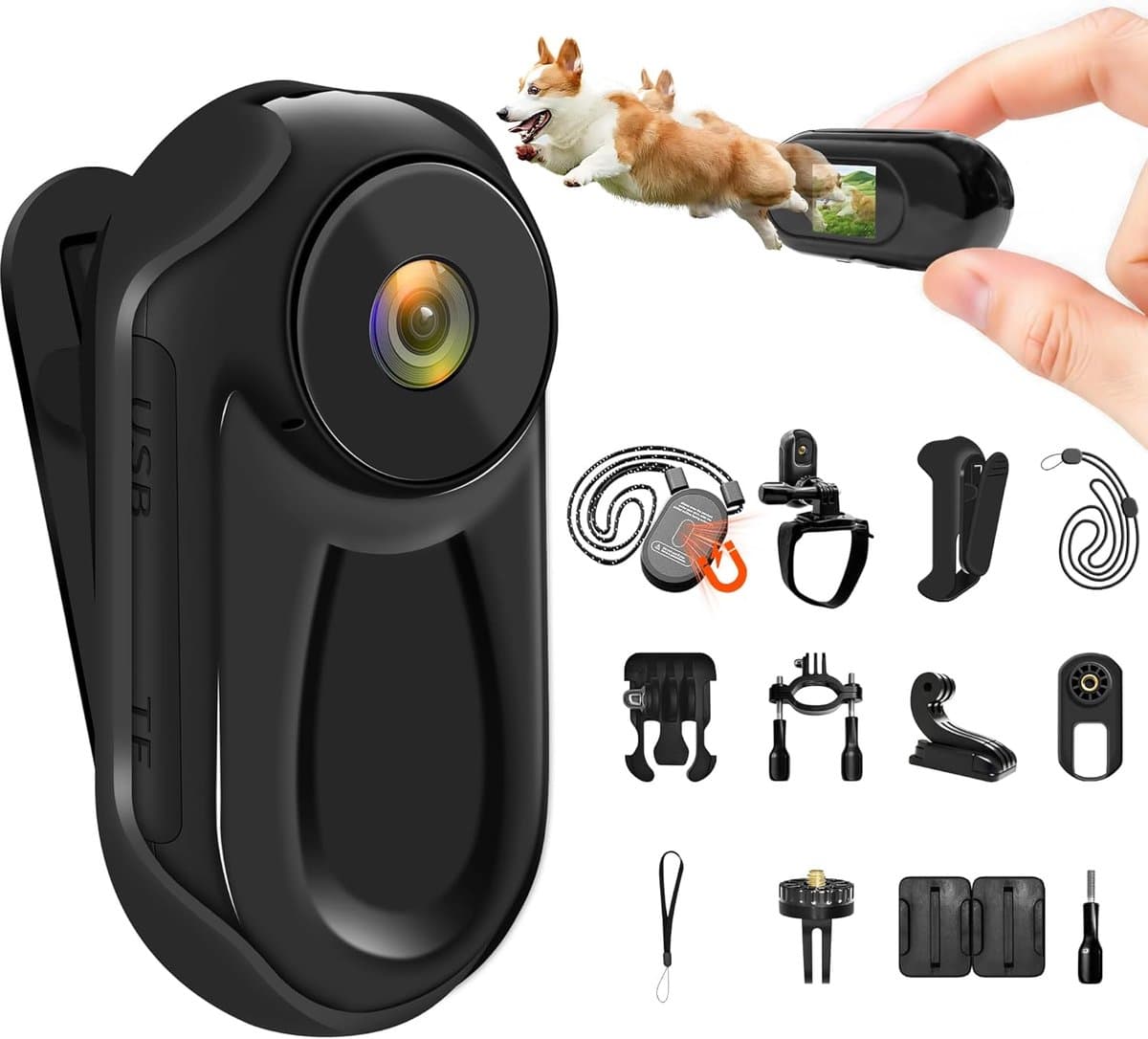 Mini Actie Camera - Draagbare Bodycam - Momenten Vastleggen - Ultra Lichtgewicht - 1080p Resolutie - Zwart