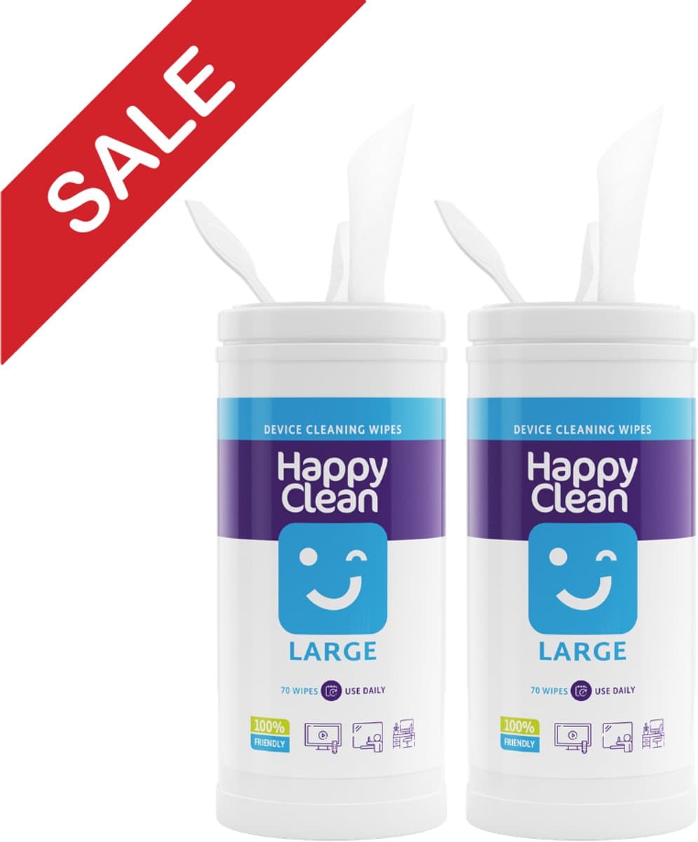 Happy Clean Reinigingsdoekjes - 100 Stuks - Vochtige Schoonmaakdoekjes voor Bureau, Werkplek en Kantoor