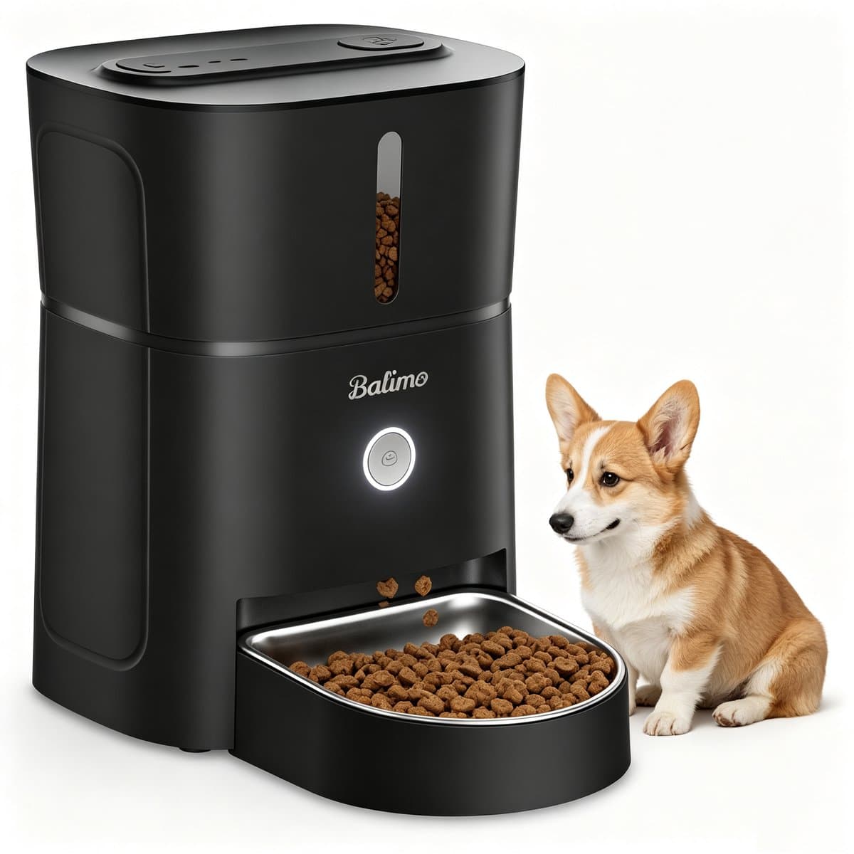 Balimo Kat & Hond Automatische Voerbak - Voerautomaat dispenser hond - Voerautomaat kat - Tijdinstelbaar voedingsschema 3L - Zwart