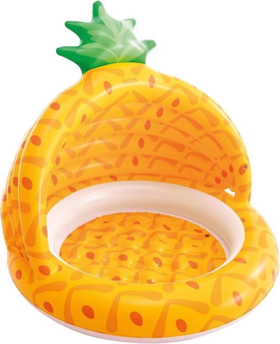 Opblaasbaar Ananas Babyzwembad 102cm met Zonnescherm - Veilig Plezier voor Baby's