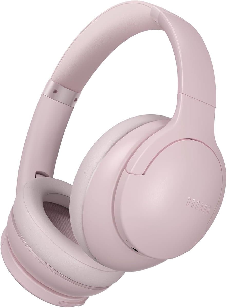 Thijox - Draadloze Over Ear Koptelefoon Bluetooth V5.3, 90 Uur Speeltijd, Hifi Stereo, Opvouwbare Hoofdtelefoon met Microfoon, Roze, Geschikt voor Mob