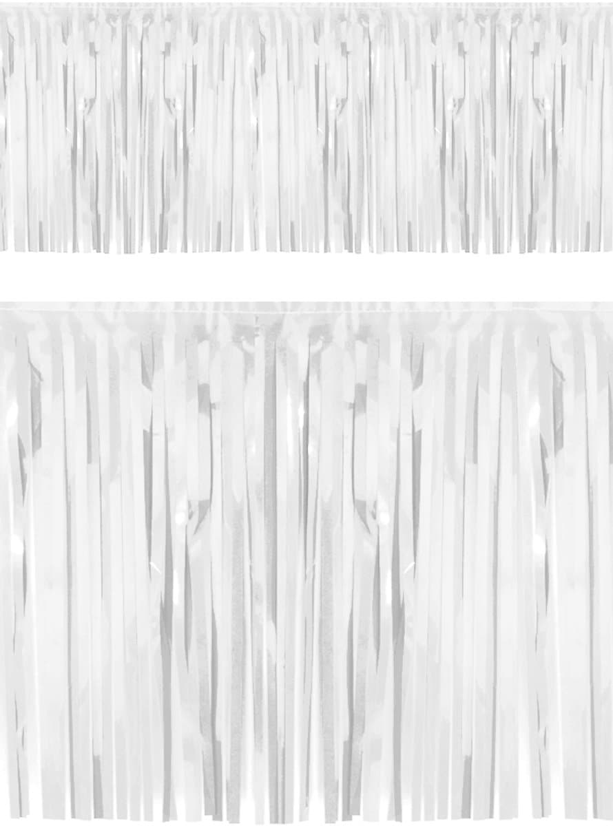 KIMU® Franje Slinger Wit Fringe - 6 Meter - Gekleurde Slingers Franjes Slierten - Verjaardag Feest Bruiloft Evenement White Party Festival