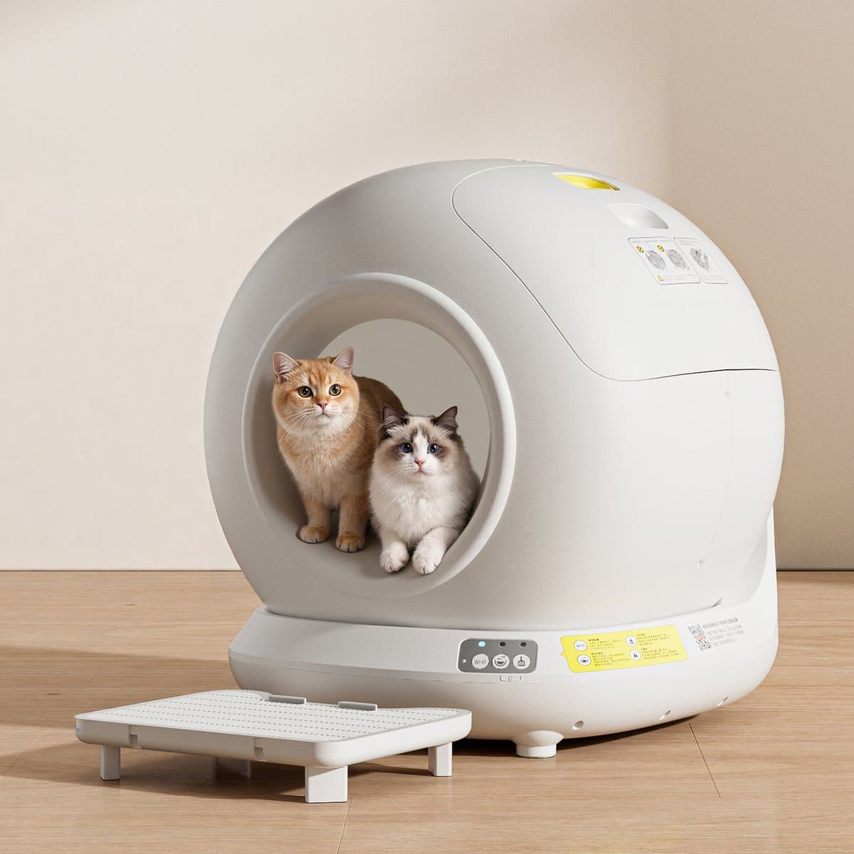 GYW Smart LitterBox - Zelfreinigende Kattenbak - Multi-Cat Tracking - Veiligheidssensoren - 78L Inhoud