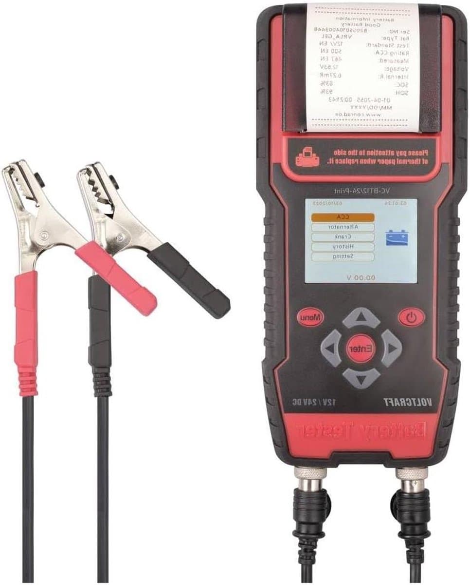 Accutester met Printer - Accu Tester - Voertuigonderhoud - Ingebouwde Printer - 243 cm - Grijs
