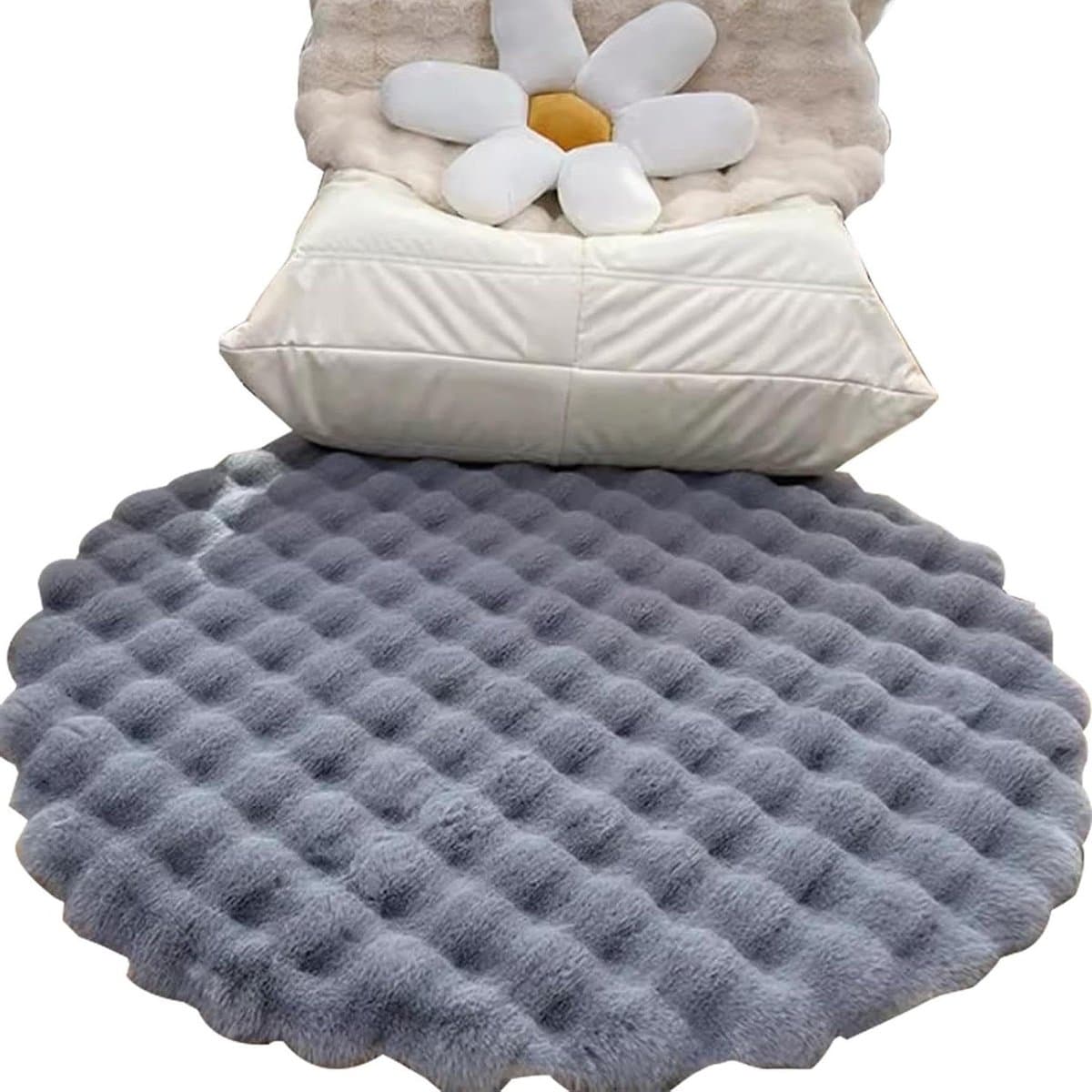 Vloerbankkussen - Comfortabel tapijt - Ruimte decoreren - Antislip onderkant - 30 x 50 cm - Grijs