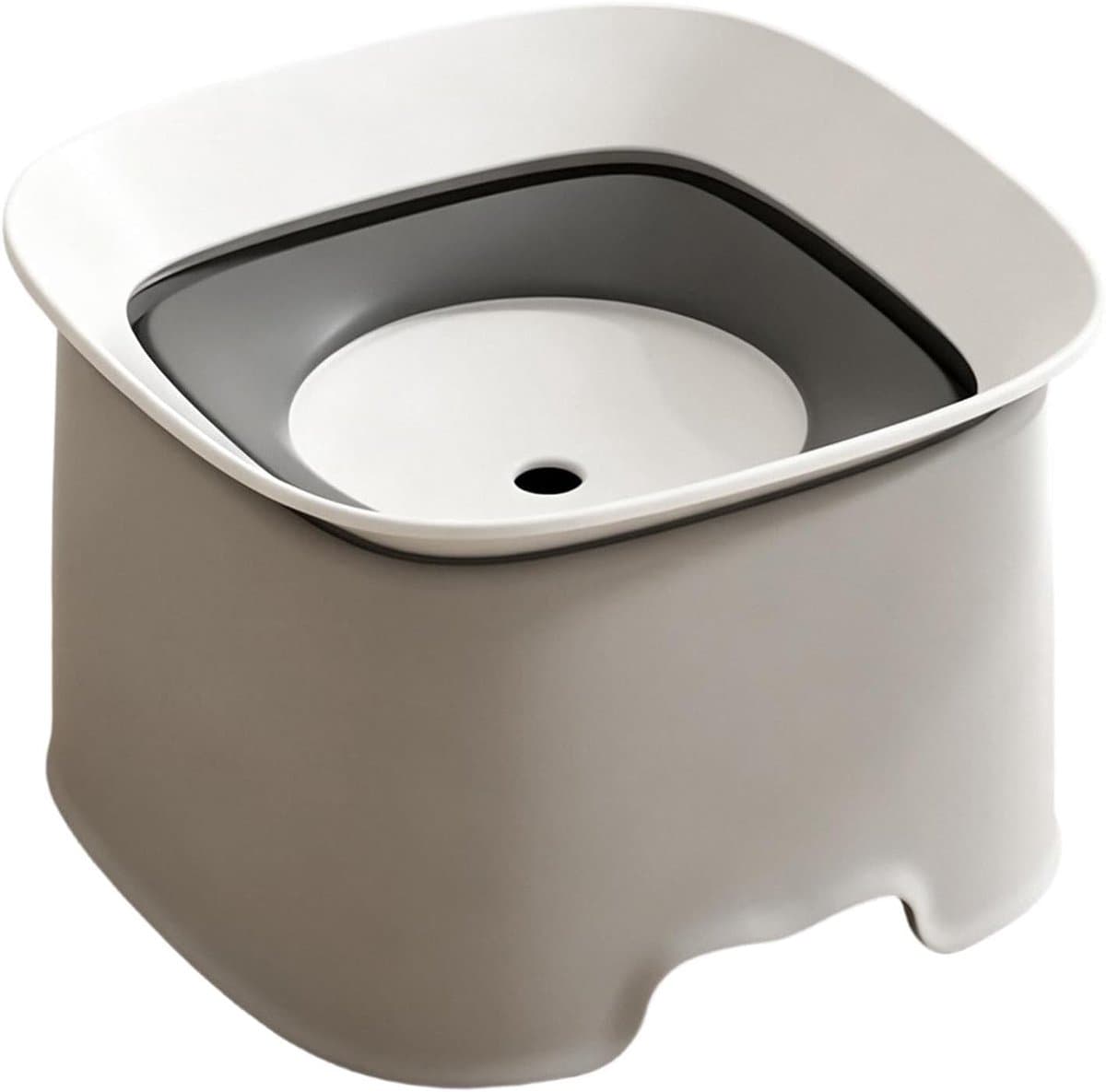 Honden Drinkbak - Antispat Dispenser - Netjes Water Geven - Drijvende Structuur - 2L Capaciteit - Grijs