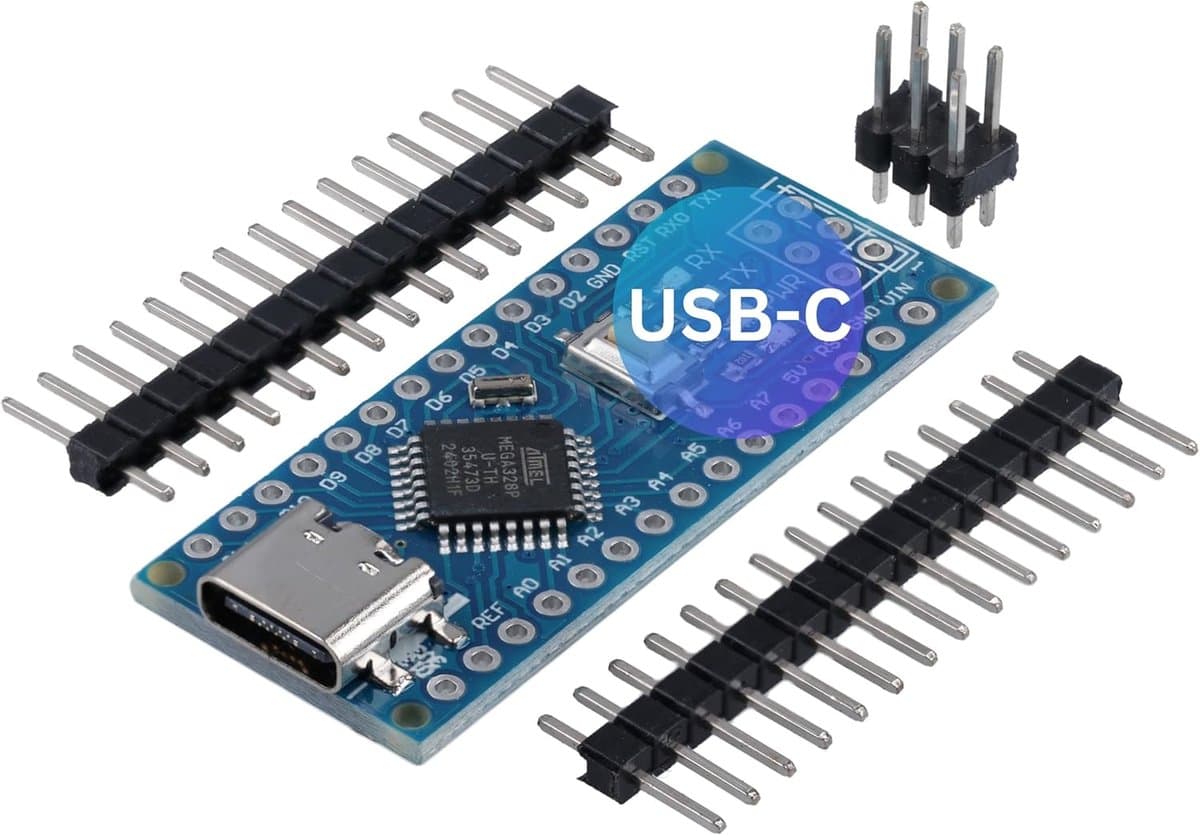 Microcontroller Board - Nano V3 - Project Ontwikkeling - USB-C Aansluiting - 45 x 18 mm - Groen