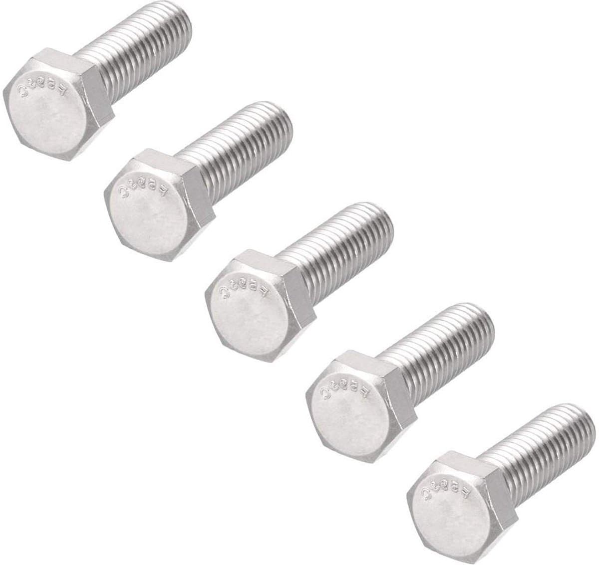 Zeskantschroeven - Roestvrijstalen bouten - Machine montage - 304 roestvrij staal - 3/8" x 1-1/4" - Zilverkleurig