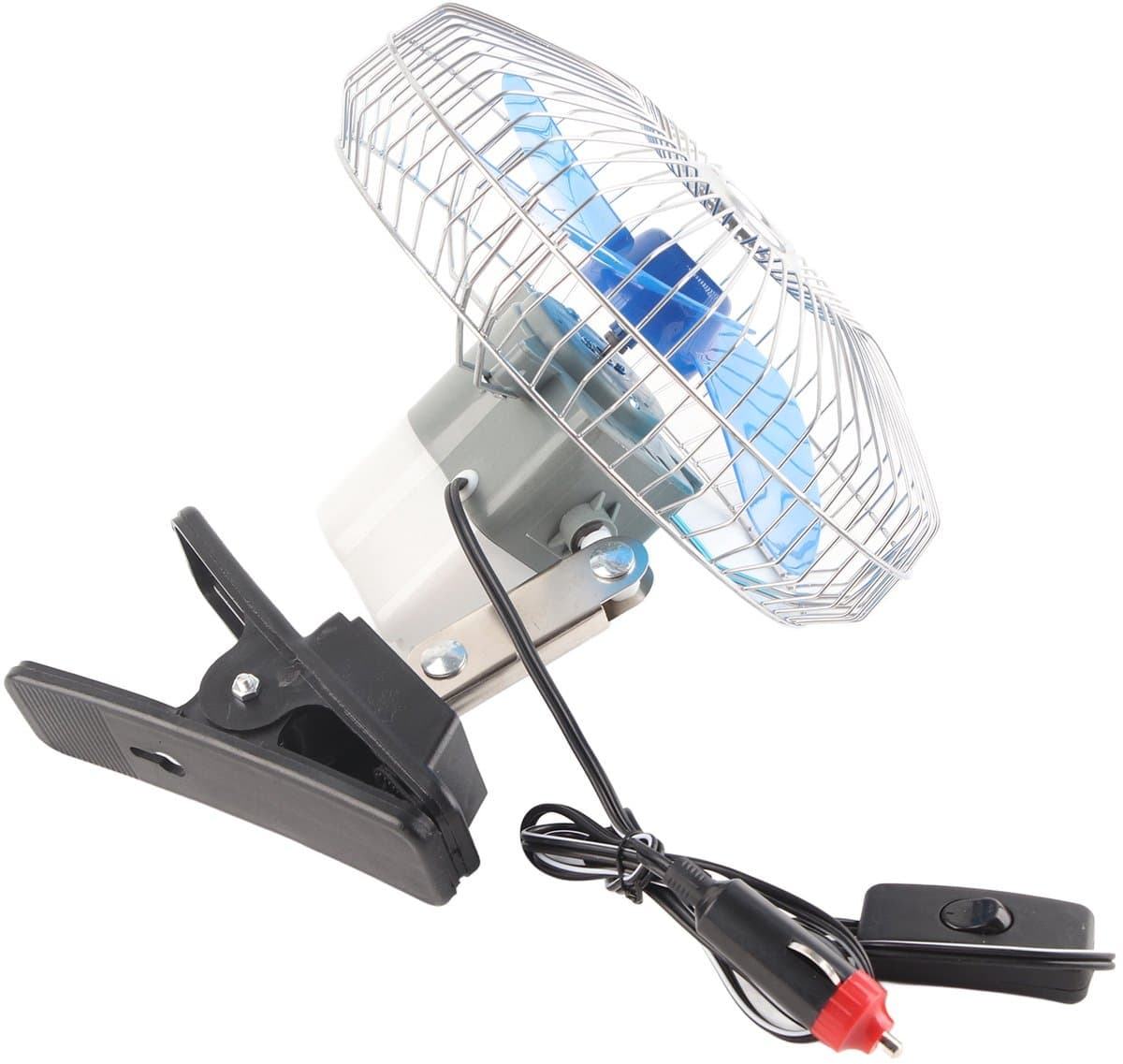 12V 25W mini-ventilator met klem en zwenkfunctie voor dashboard van auto of vrachtwagen
