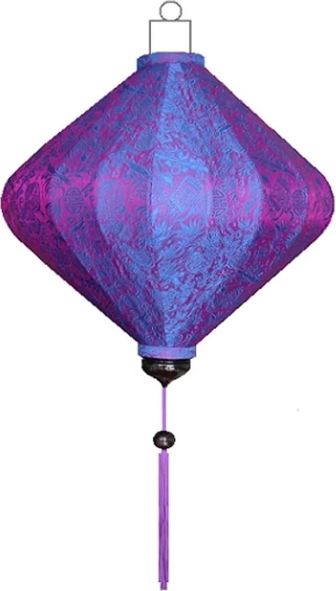 Paarse zijden Japanse lampion lamp diamant - D-PA-45-S
