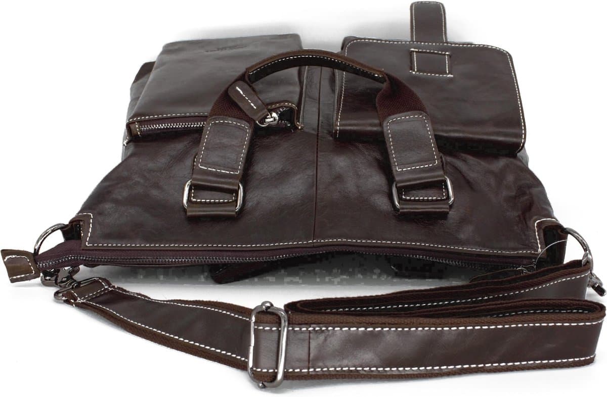 Leren Aktetas - 15.4 inch Laptoptas - Schoudertas - Handtas - Castelo Branco - Jarff Rivers