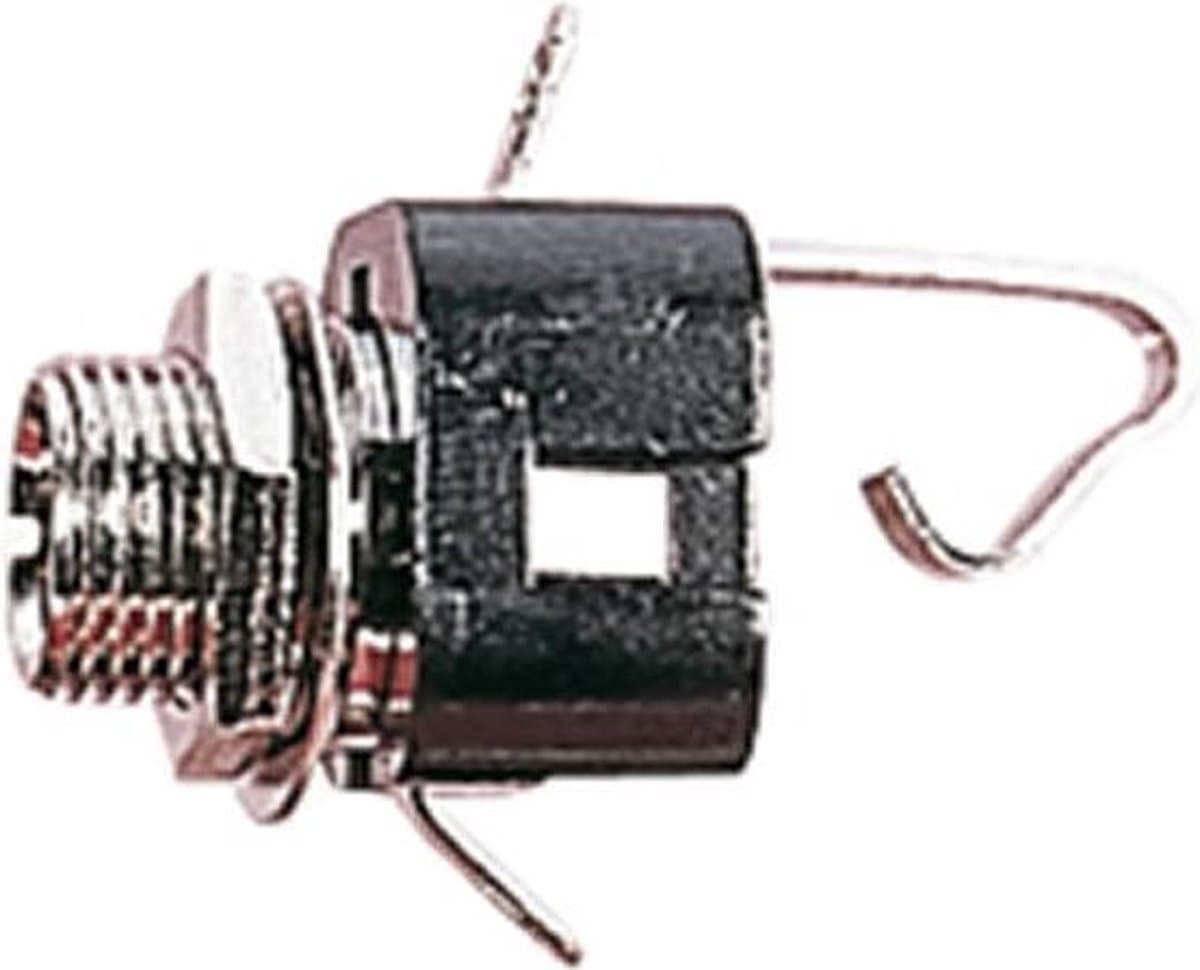 6,35mm Jack (v) inbouw connector - plastic - 2 soldeerpunten / mono