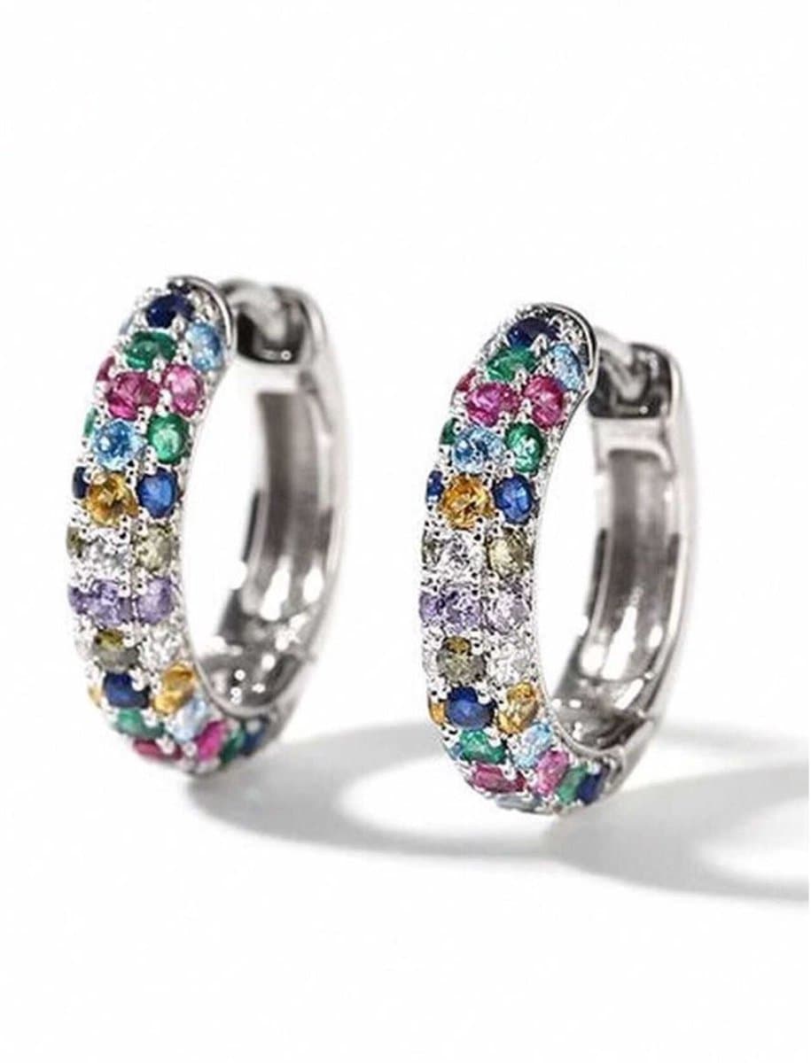 Oorringen multicolor strass