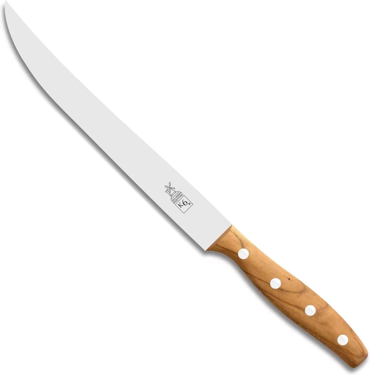 Robert Herder K6R Vleesmes – RVS – Lemmet 20 cm – Heft Abrikooshout – Geschenkverpakking