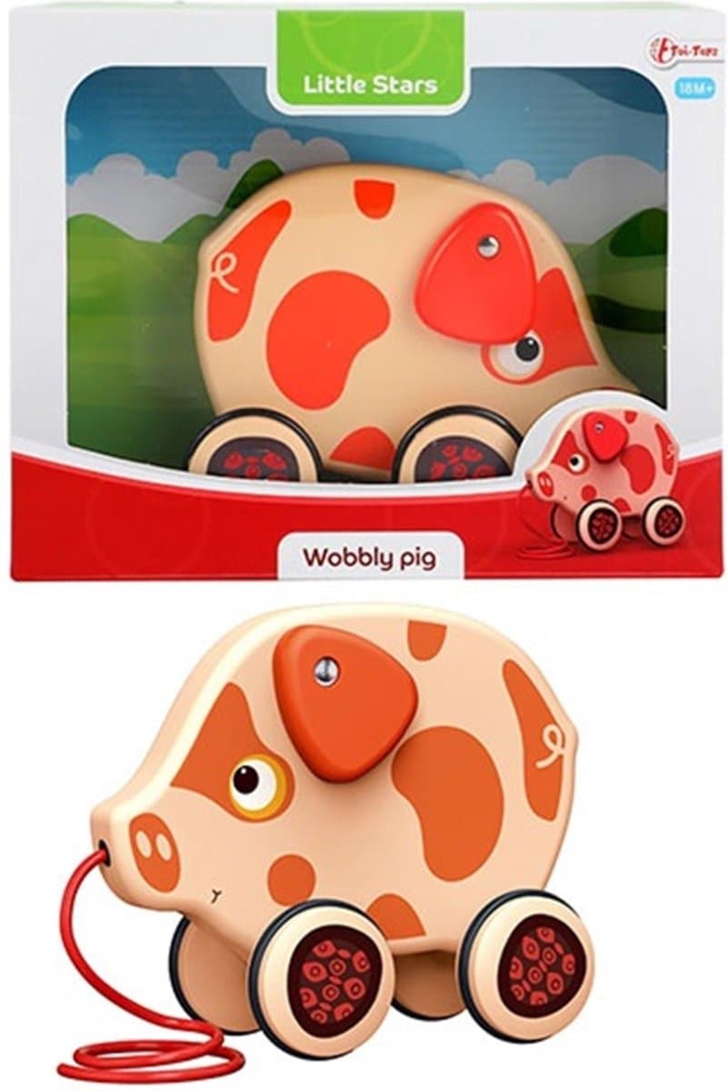 Toi-Toys Kinder/Peuter Trek Figuur - Wiebel Varken