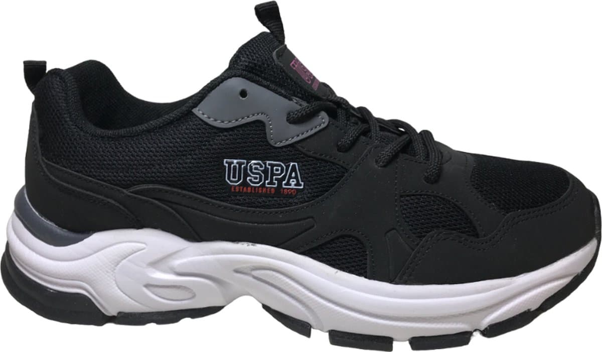 U.S. Polo Assn. - Fox - Mt 37 - Sportieve veter sneakers - zwart fuchsia