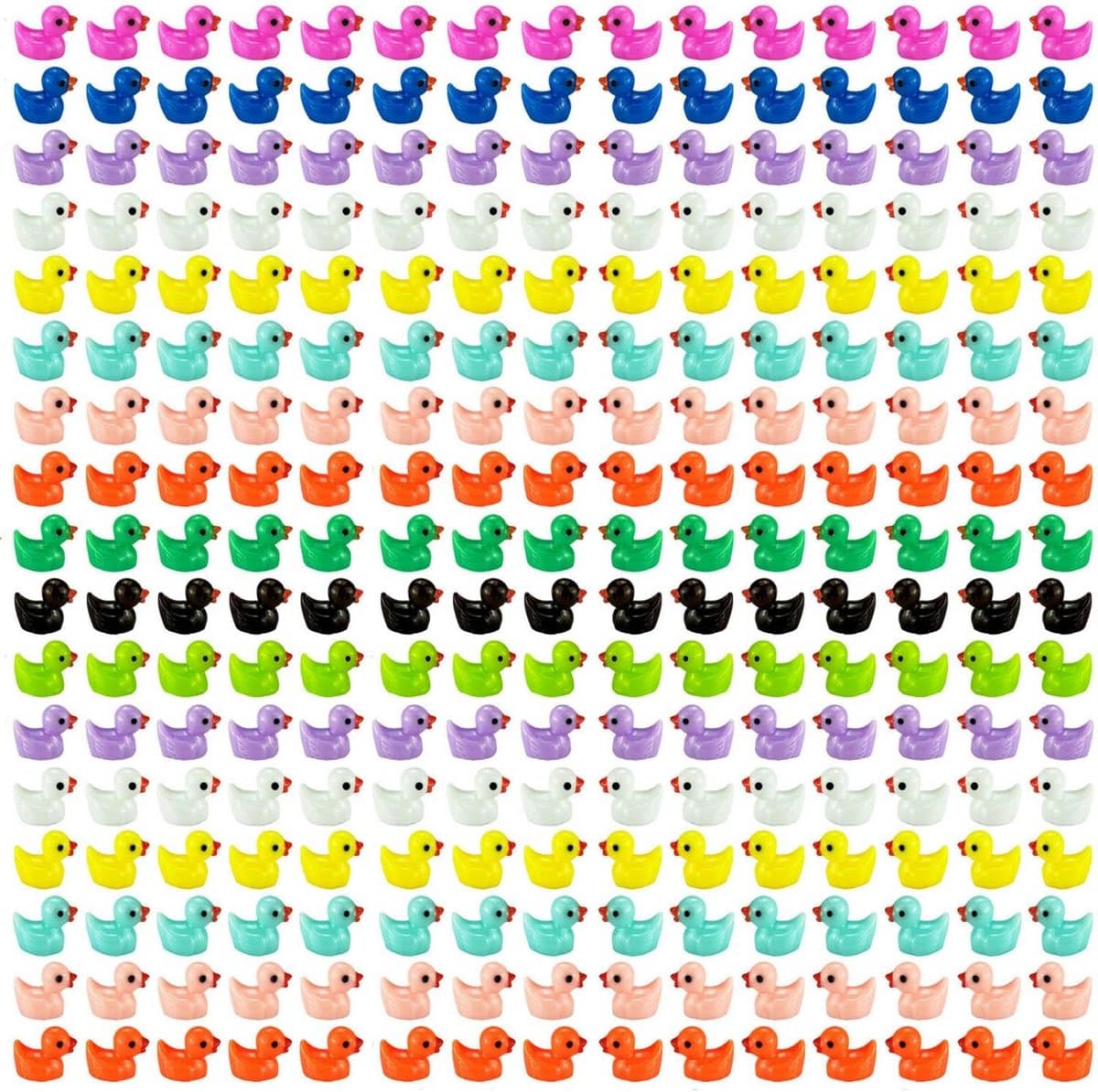 400 Stuks Mini Harseendjes - Kleurrijke Kleine Eendjes voor Taartdecoratie, Aquarium en Modelbouw