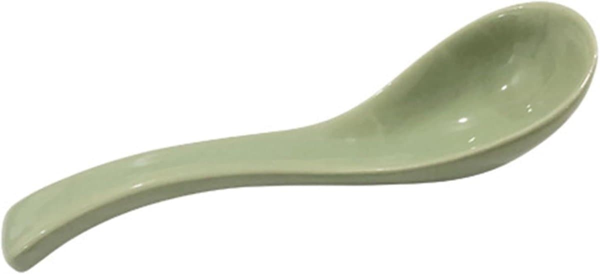 Provento - Set van 4 Keramische Serveerlepels voor Keuken en Restaurant - Groen en Stijlvol Design