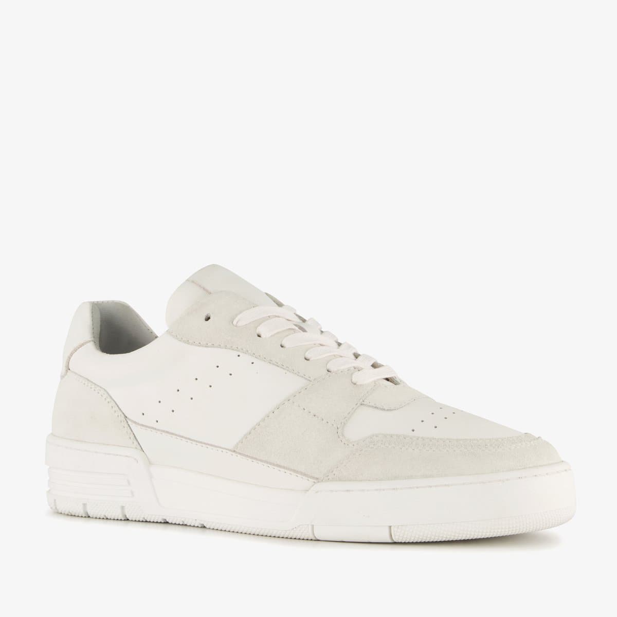 Van Beers leren heren sneakers wit - Maat 43 - Uitneembare zool