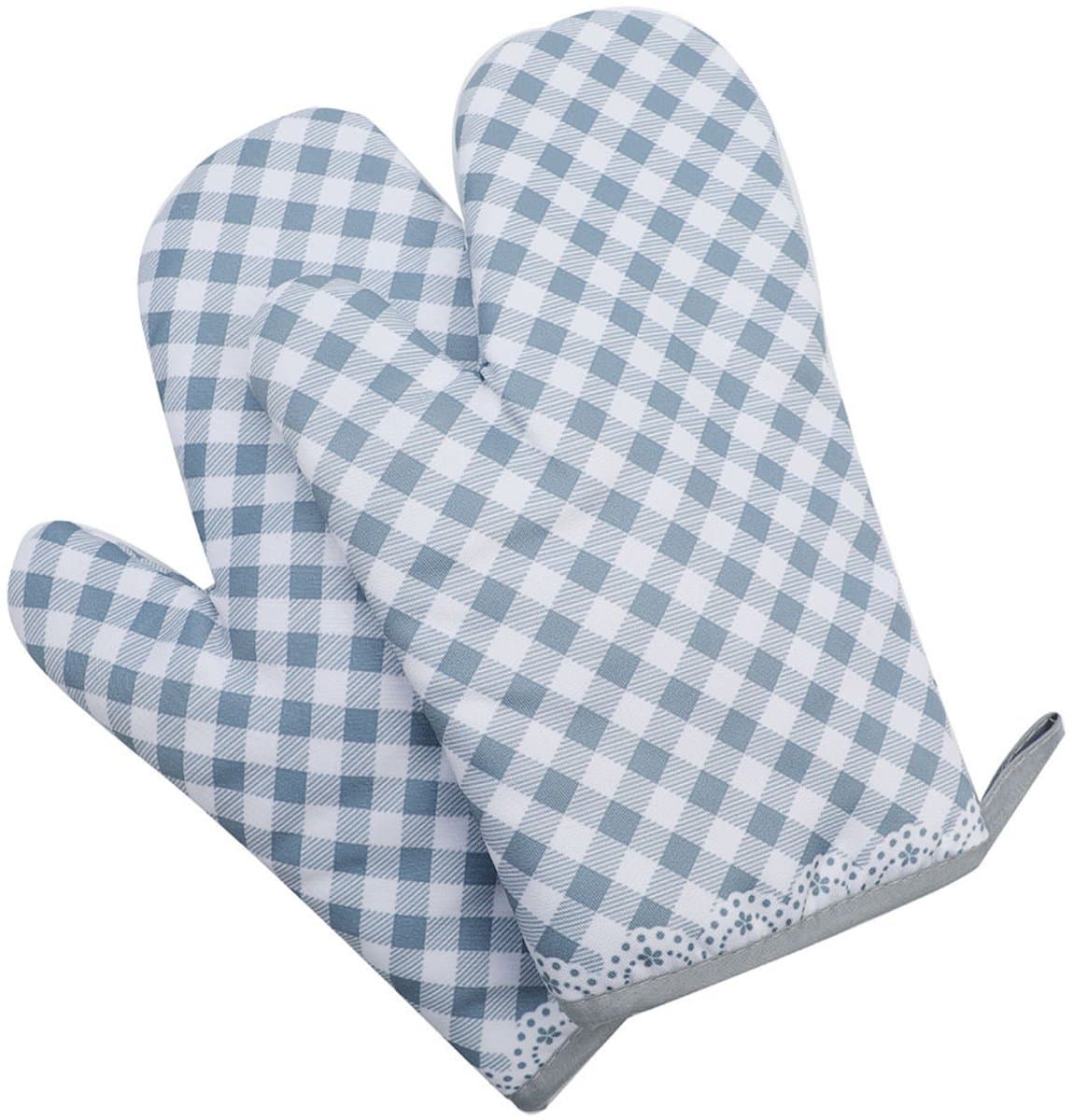 Mmgoqqt 1 Paar - Hittebestendig - Antislip - Anti-Verbranding - Ovenhandschoenen - Blauw- Ideaal Voor Keuken-Bbq-Camping-Magnetron - Luxueus En Duurzaam