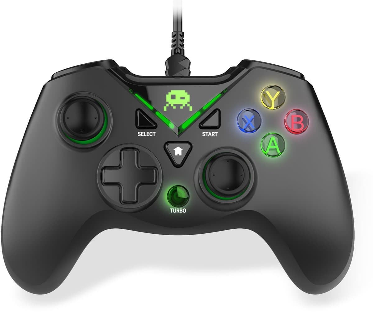 Freaks and Geeks Bedrade Controller - Ergonomische Triggers - Vibratie - Turbo Functie - Zwart - PC