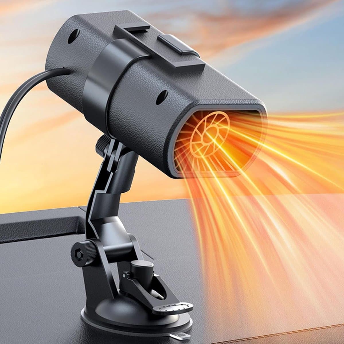 12V 200W Auto Verwarming – Draagbaar, Ventouse Ondersteuning, Snelle Frontruit Demisting