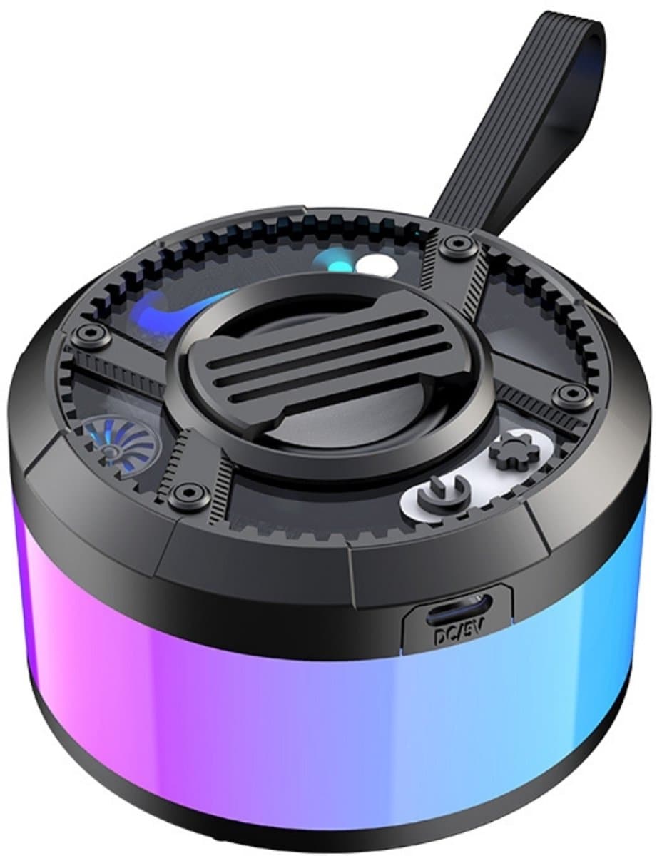 Fivesquare MiniDJ PartyBox Speaker – Mini Bluetooth Speaker met RGB Licht, 5W Power & TWS/TF Ondersteuning Zwart