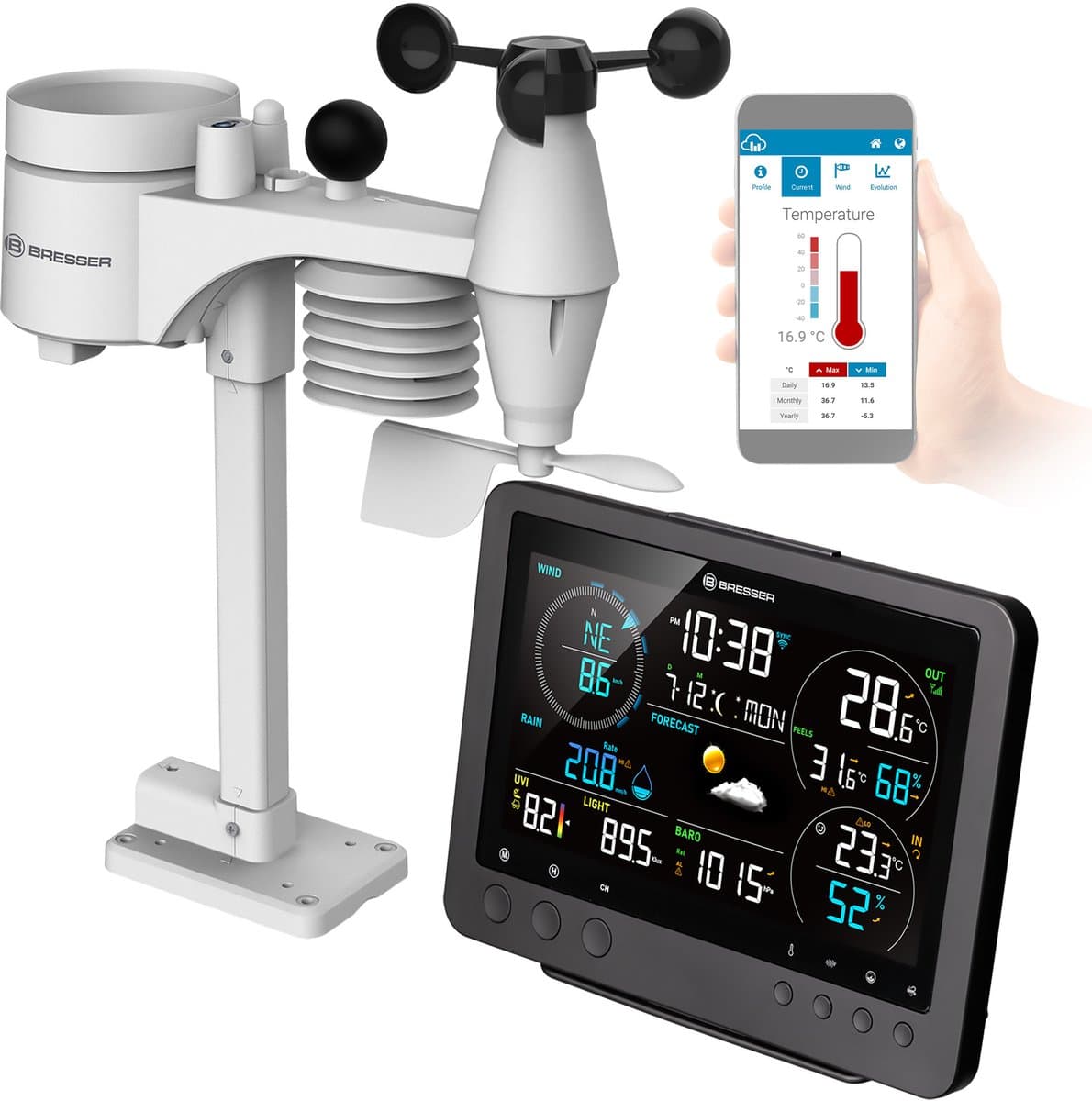 Bresser Professioneel Wifi Weerstation 8-in-1 Bise