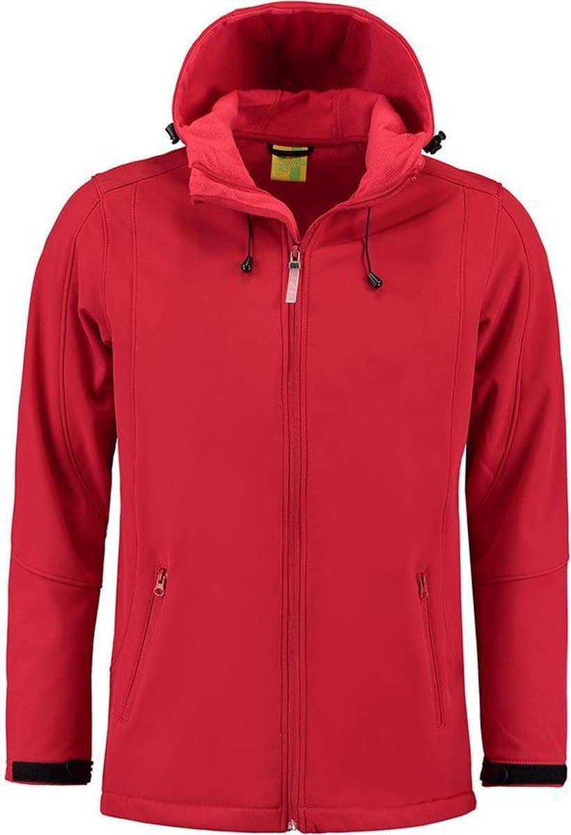L&S Jas Capuchon Softshell Heren - Mannen - Rood - M