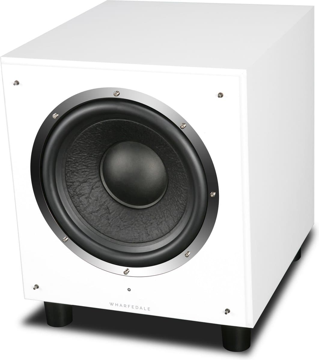 Wharfedale SW-12 Subwoofer – 12” Long-Throw Woofer – Ingebouwde 300W Versterker – Variabele Crossover – Wit