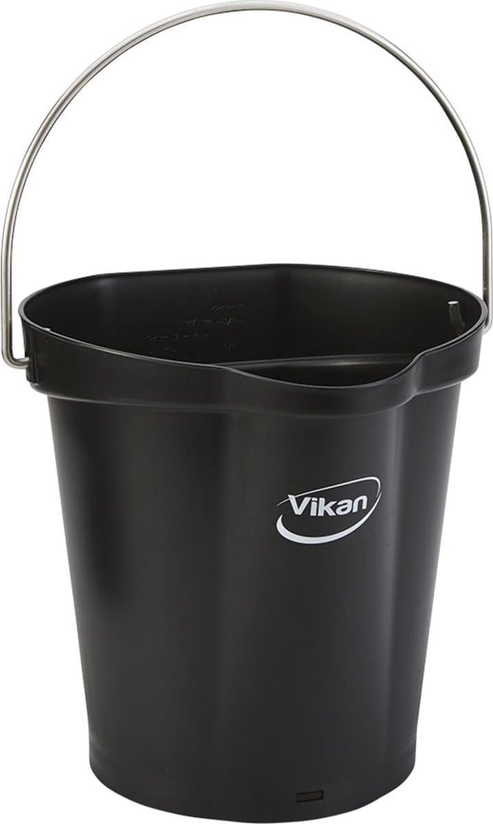 Vikan Emmer 56889- 6 Liter - Zwart - Stevige Emmer - Chemicaliën bestendig - Maximaal 100°C - Geschikt voor Voedselverwerking en Schoonmaakwerkzaamheden