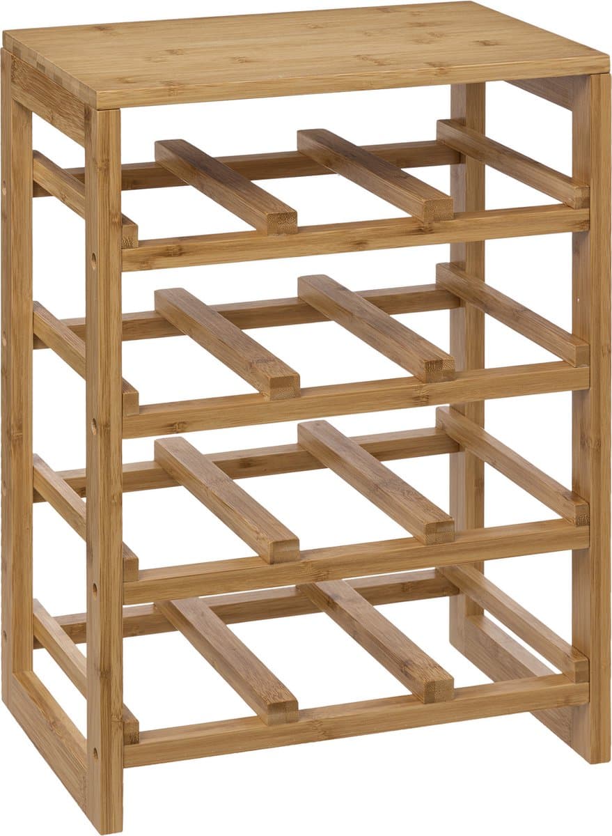 5five Bamboe Wijnrek - 12 flessen, 35 x 24 x 47 cm