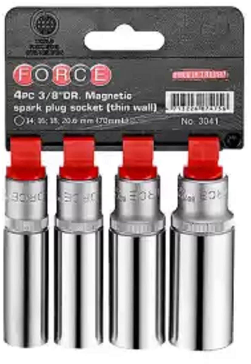 Bougiedoppenset-4 delig-Dunwandig-3/8 ''