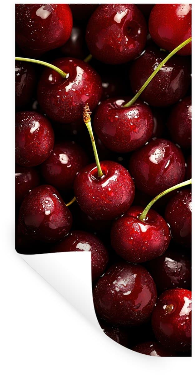 Muurstickers - Sticker Folie - Rood - Fruit - Kersen - 40x80 cm - Plakfolie - Muurstickers Kinderkamer - Zelfklevend Behang - Zelfklevend behangpapier - Stickerfolie