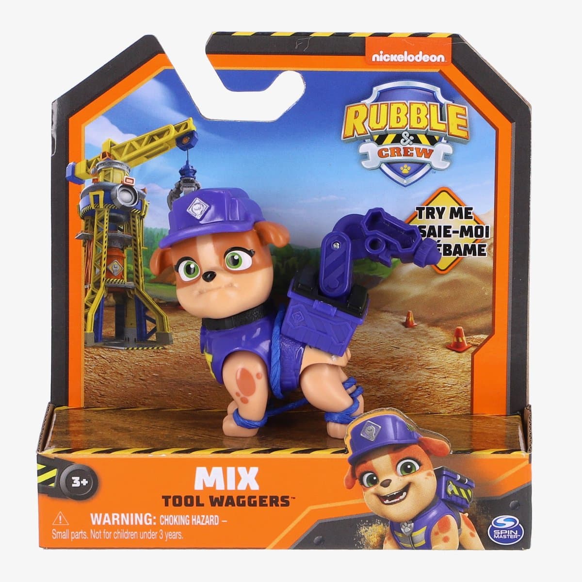Paw Patrol Rubble&Crew actie pup figuur - blauw, 21 cm