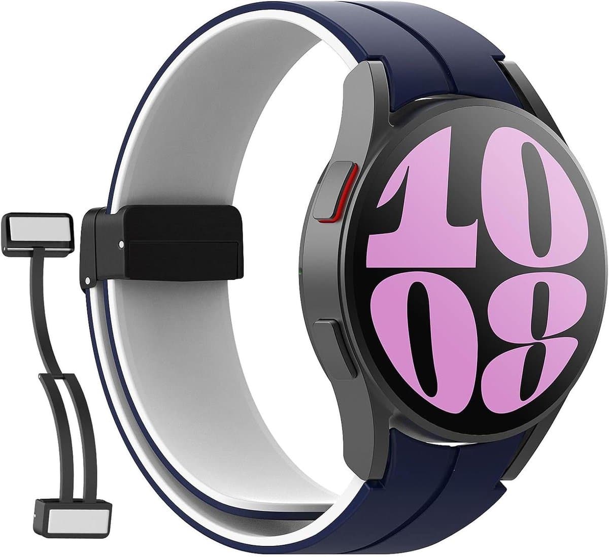 Compatibele bandjes voor Samsung Galaxy Watch 7 FE 6 5 4 - 40 mm 44 mm / Watch 6 Classic 43 mm 47 mm / Watch 5 Pro 45 mm / Watch 4 Classic 42 mm 46 mm - Geen spleet magnetische sluiting - siliconen band MD/W