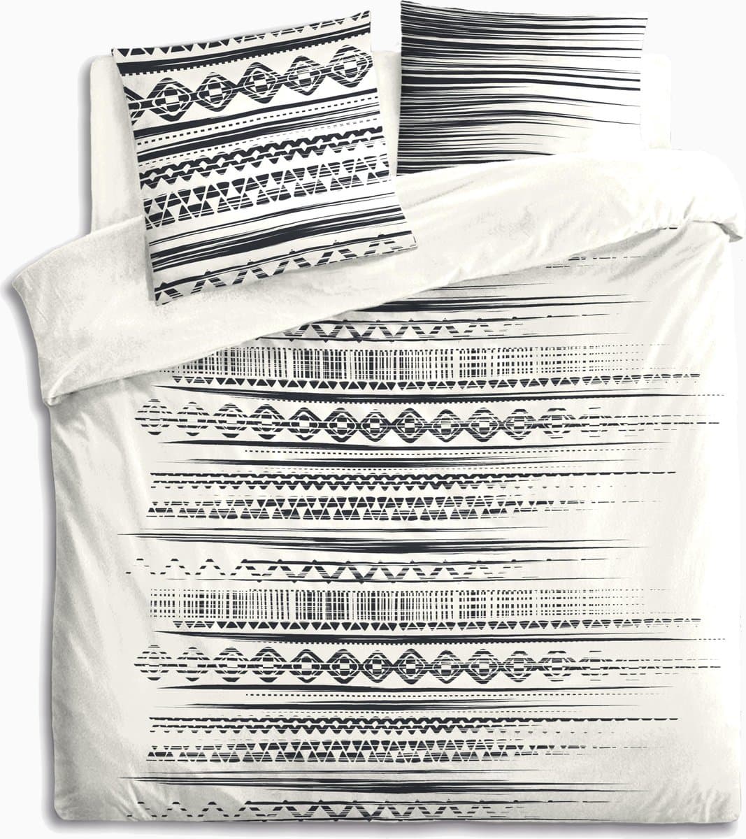 Atmosphera GEOM Katoenen Beddengoed Set - Zwart en Wit, 240 x 220 cm, 2 Kussenslopen 65 x 65 cm