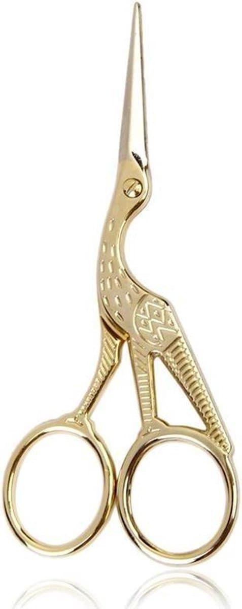 Roestvrijstalen retro kleermaker schaar, kraan vorm naaien ambachtelijke kruissteek schaar [gouden 9.3cm]