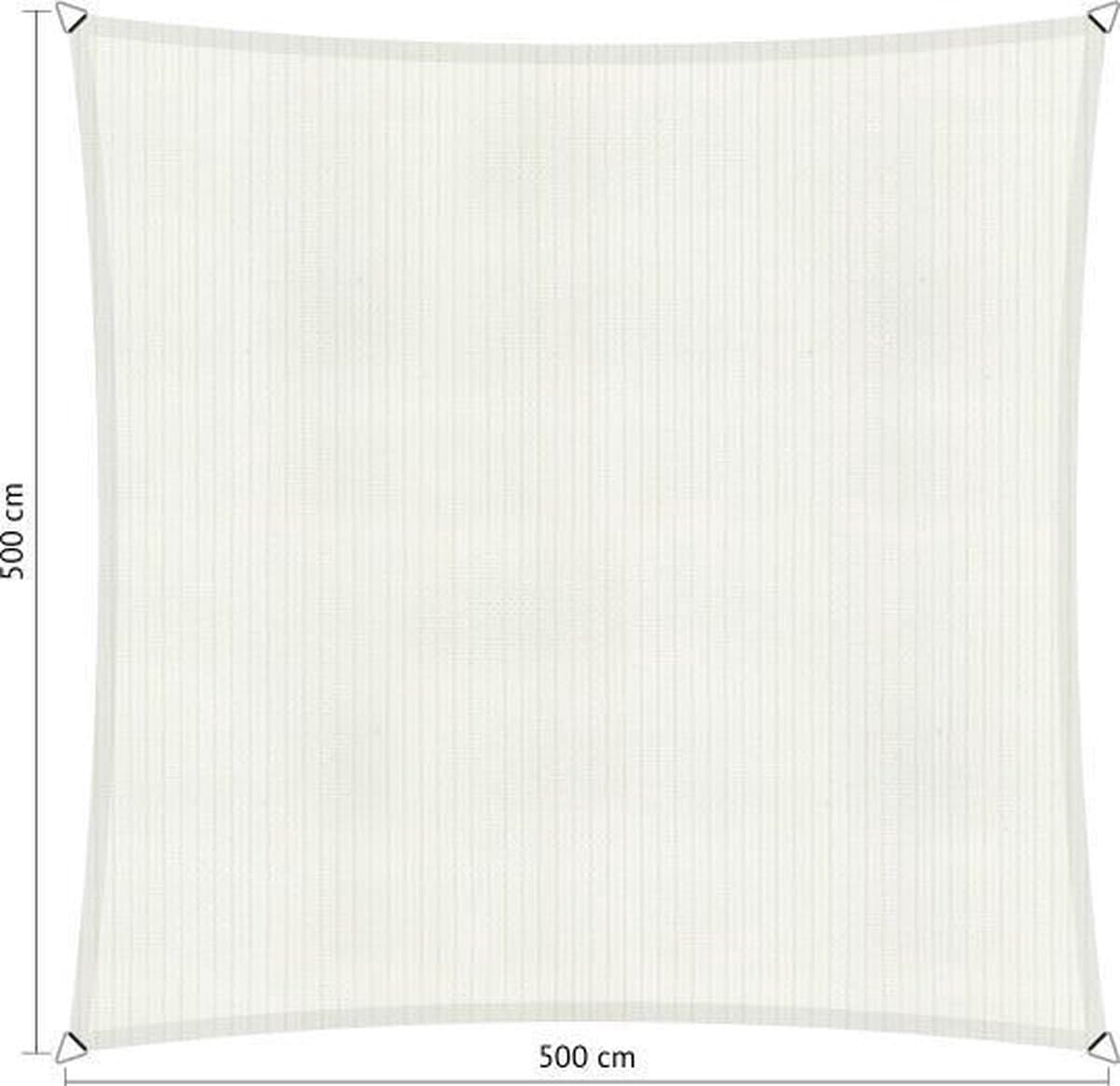 Shadow Comfort® Vierkantige schaduwdoek - UV Bestendig - Zonnedoek - 500 x 500 CM - Mineral  White