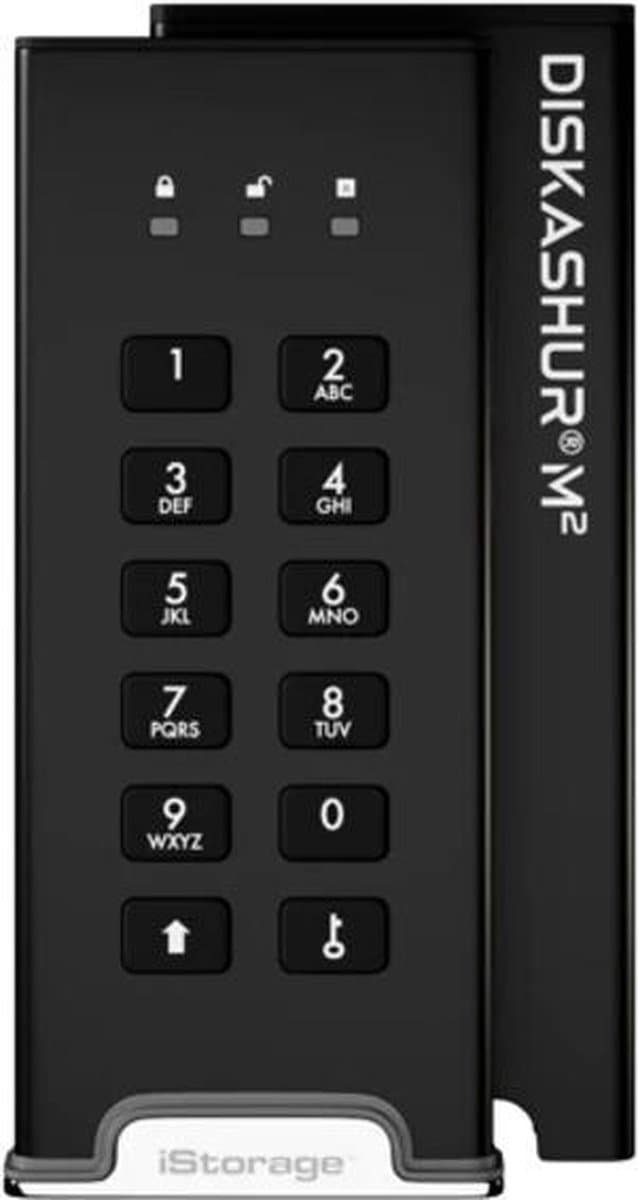 iStorage diskAshur M2 - externe harde schijf - M2 SSD - 500 GB - USB - 256-bit - Zwart