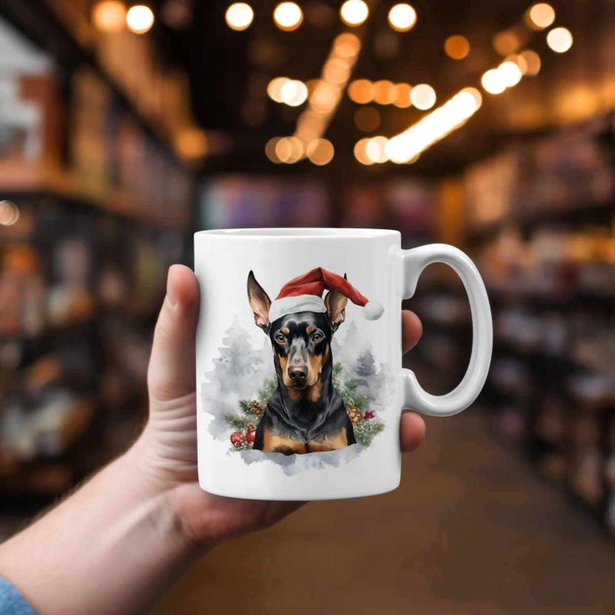 Mok Dobermannn Pinscher Beker cadeau voor haar of hem, kerst, verjaardag, honden liefhebber, zus, broer, vriendin, vriend, collega, moeder, vader, hond
