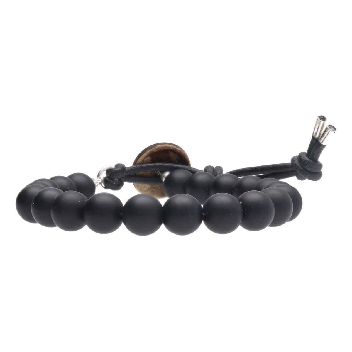 Bela Donaco Armband Basic B8 - Matzwarte Onyx - Leer