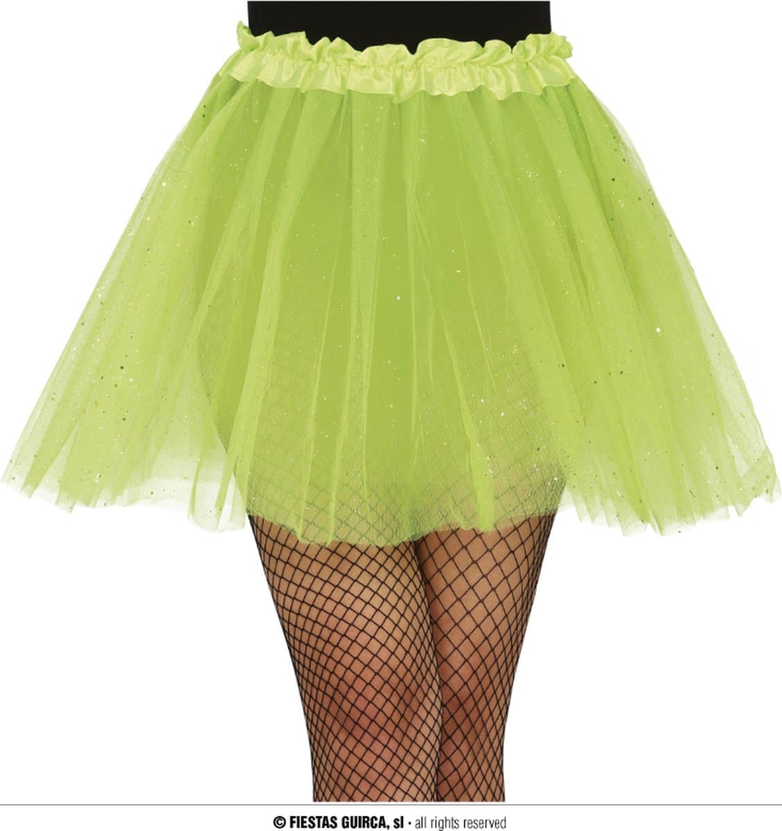 Fiestas Guirca - Glitter tutu licht groen - 40 cm - Carnavalskleding - Carnaval - carnavalskleding 2027 - Carnaval kostuum