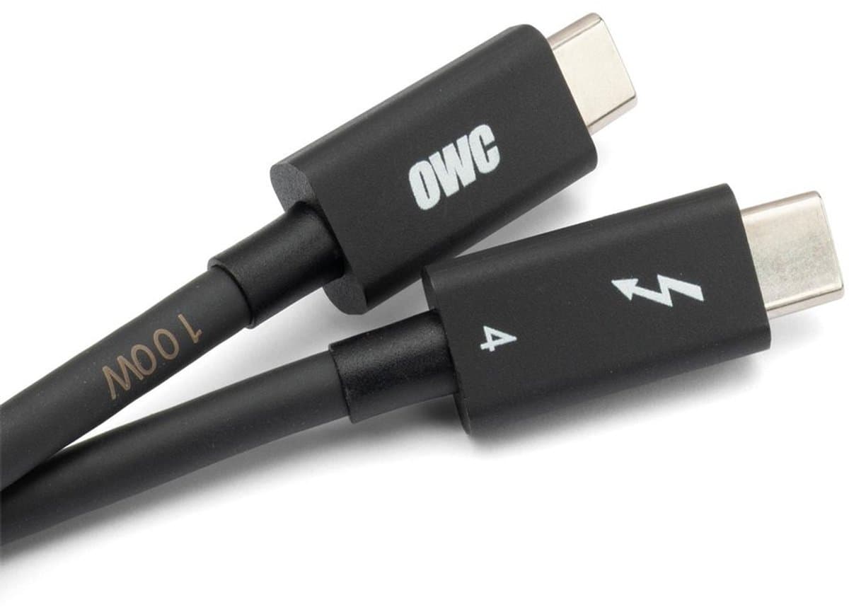 OWC 0.7 Meter Universal Cable and Full Capability for all Thunderbolt 3, Thunderbolt 4, USB-C and USB 4 devices - Black