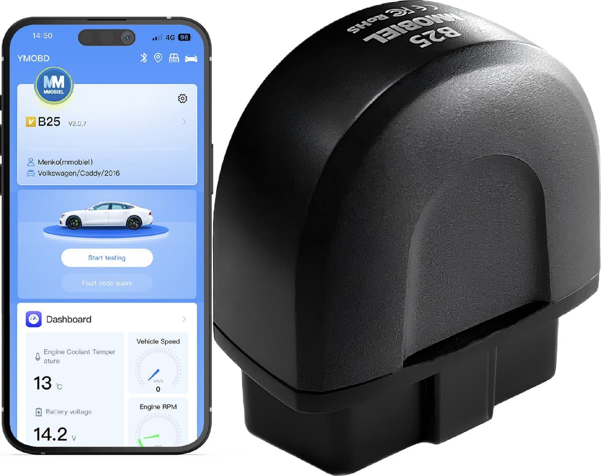 MMOBIEL OBD2 Scanner Bluetooth Pro Diagnostische OBD voor alle auto's - Compatibel met iOS / Android - OBDII Auto Scanner Check Engine Fout Code Lezen & Wissen - Draadloze Reader - Live Data